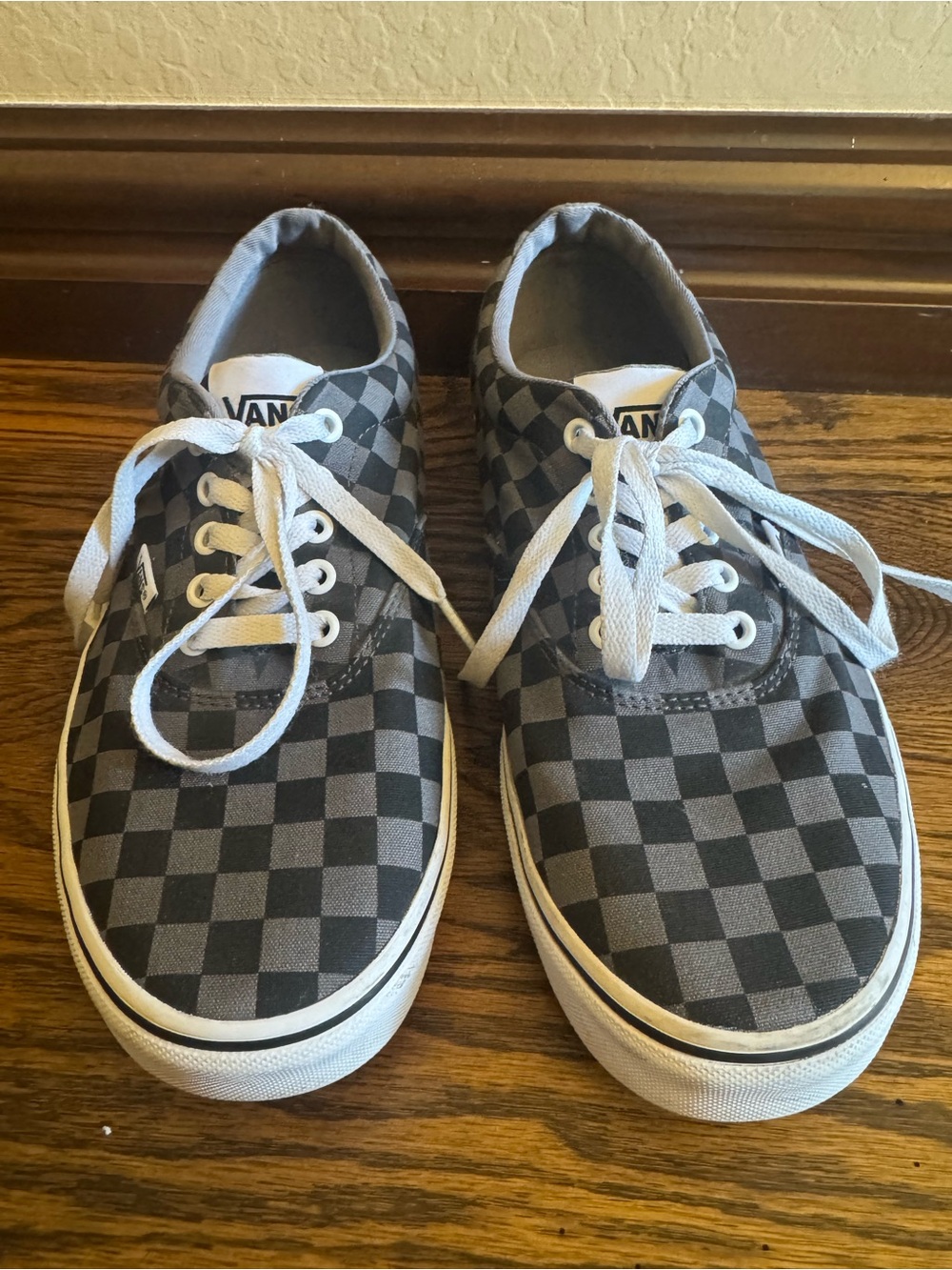 Vans Authentic Black Pewter Checkerboard Sneakers Men's 11